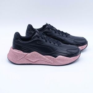 NEW PUMA Women's RS-X³ Glitz Sneakers 372647-02 Black/Pink
